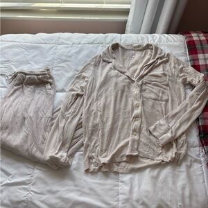 Target cozy ribbed notch collar pajama set